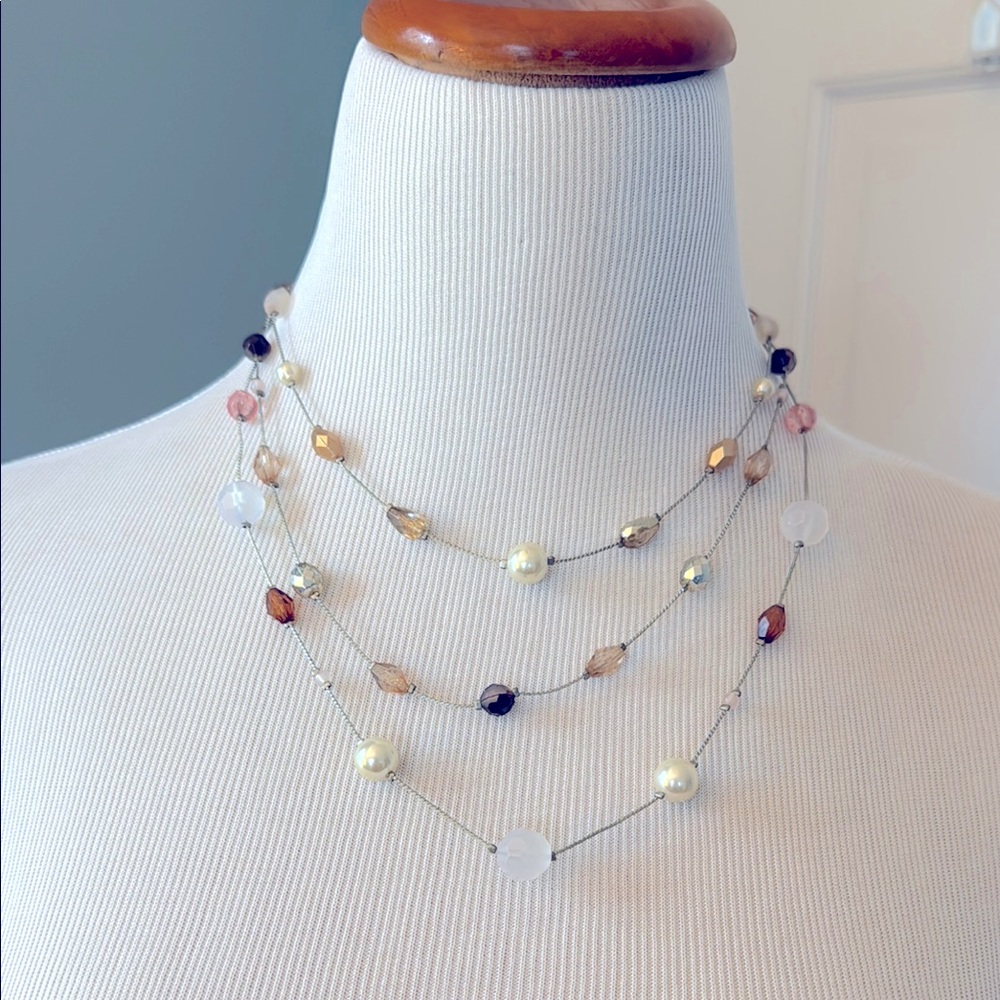 Lia Sophia Beautiful Multi-Layered Bead Necklace
